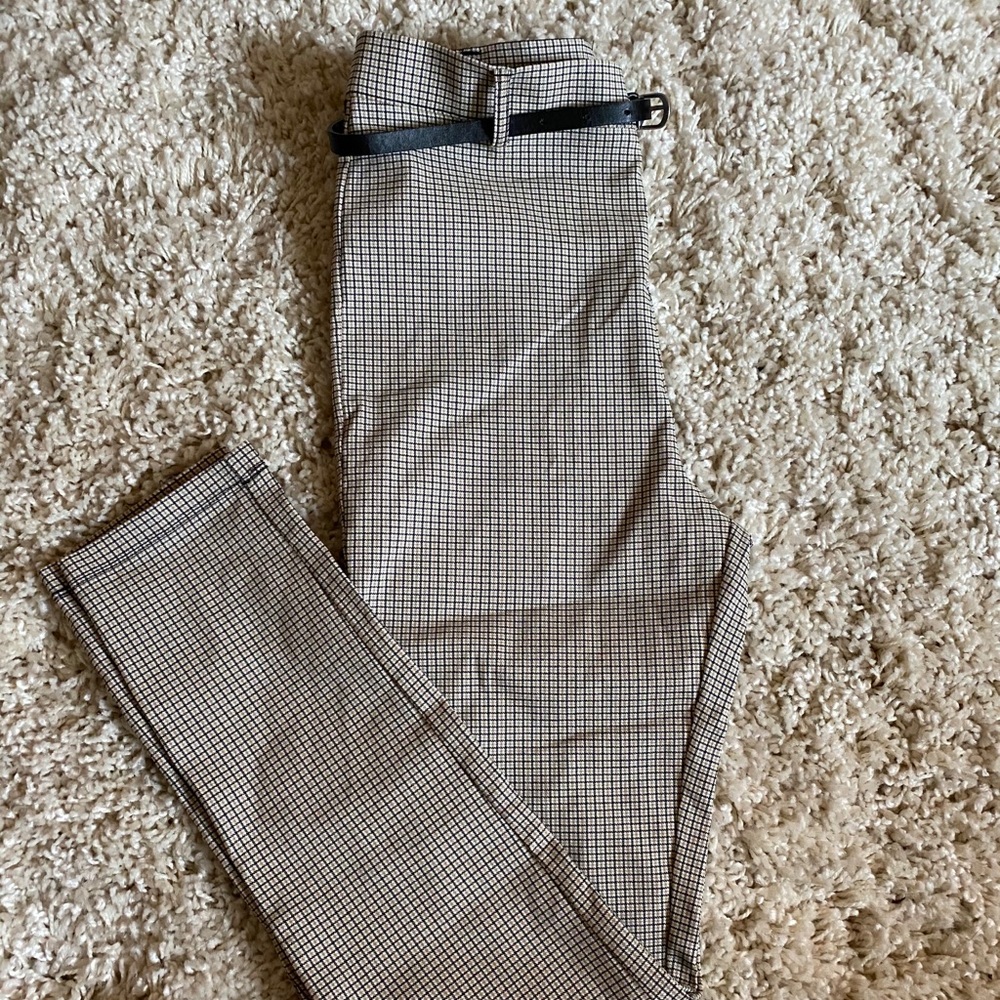 NWT forever 21 plaid pants with belt